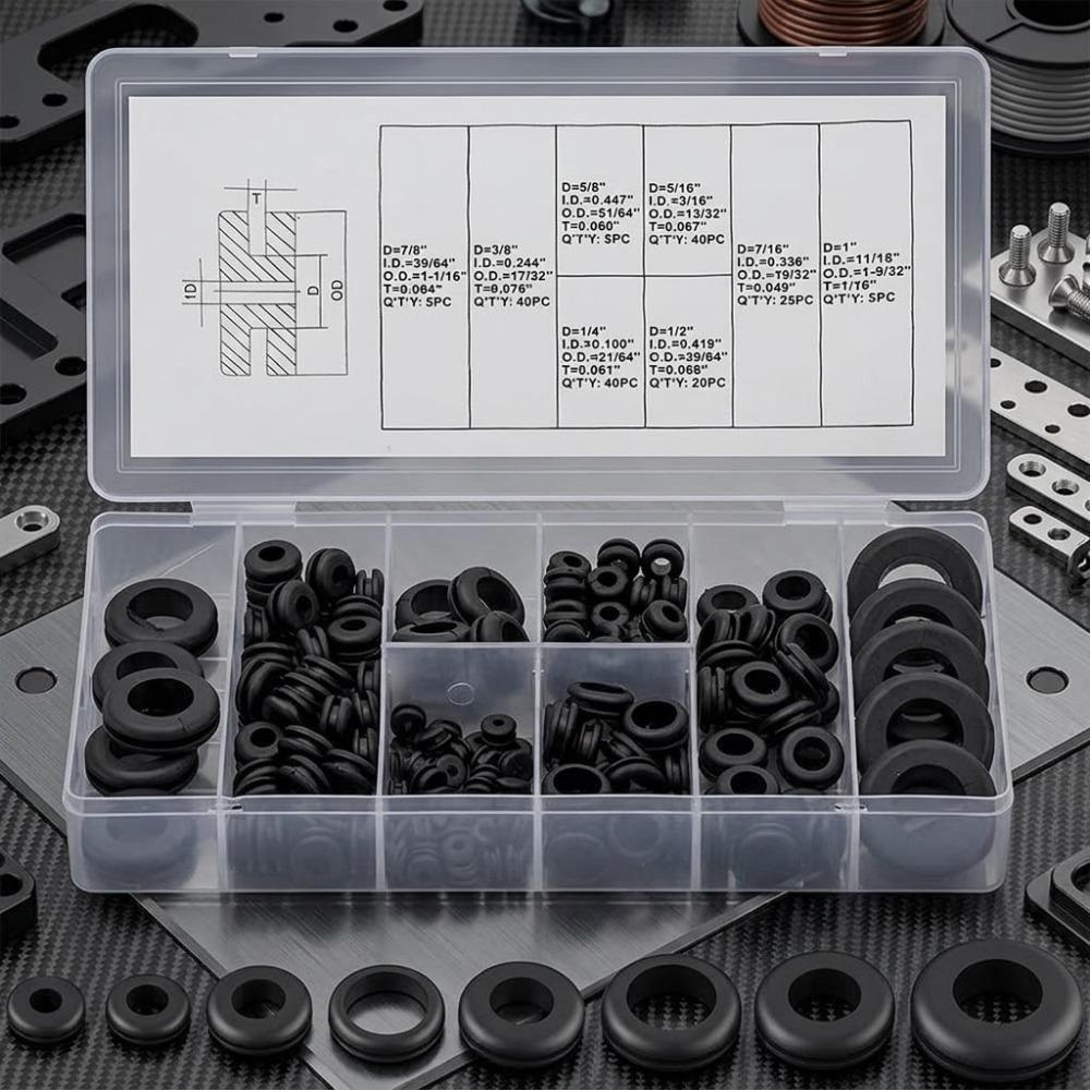 Rubber Gasket Assortment Kit: Electrical Wire Sealing Plugs, Hole Stoppers, Cable Waterproof sleeves, Insulation Spacers, pipe joint seals for home Repair and Tool Maintenance
