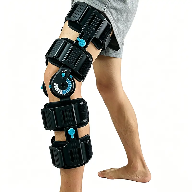 Adjustable Hinged Aluminum Alloy Knee Joint Brace, Post-Op Stabilizer for Ligament Care (ACL/MCL/PCL Injuries) & Daily Wear