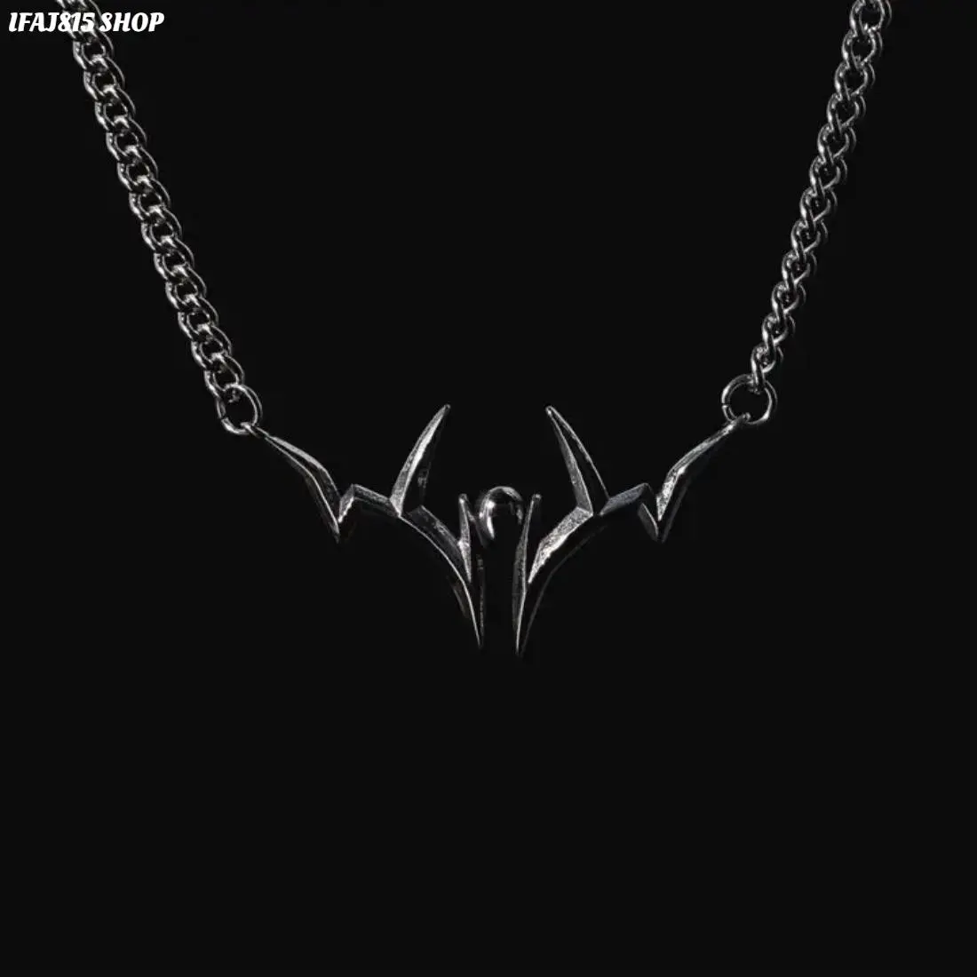 Gothic Pendant Necklace, Sukuna-Inspired Markings Titanium Steel Chain with Chrome Finish, 44cm Statement Jewelry for Y2K Streetwear, Anime-Inspired Looks, Parties & Everyday Wear