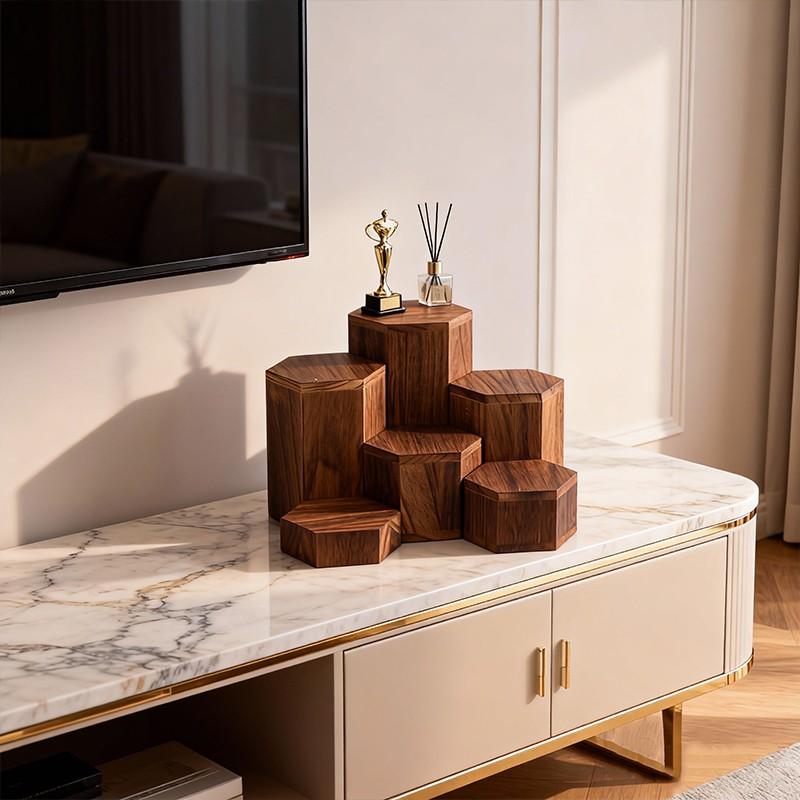 Hexagonal Display Base Set, Tool-Free Load Design, Multi-Scene Display Rack System, 6-Piece Stand Kit, Ideal for Various Displays