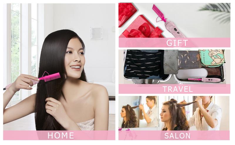 18Counts Diamond Hot Comb Hair Straightener Set Electric Adjustable Heat for Natural Black Hair Wig Styling Sleek Long-Lasting Straightening Brush