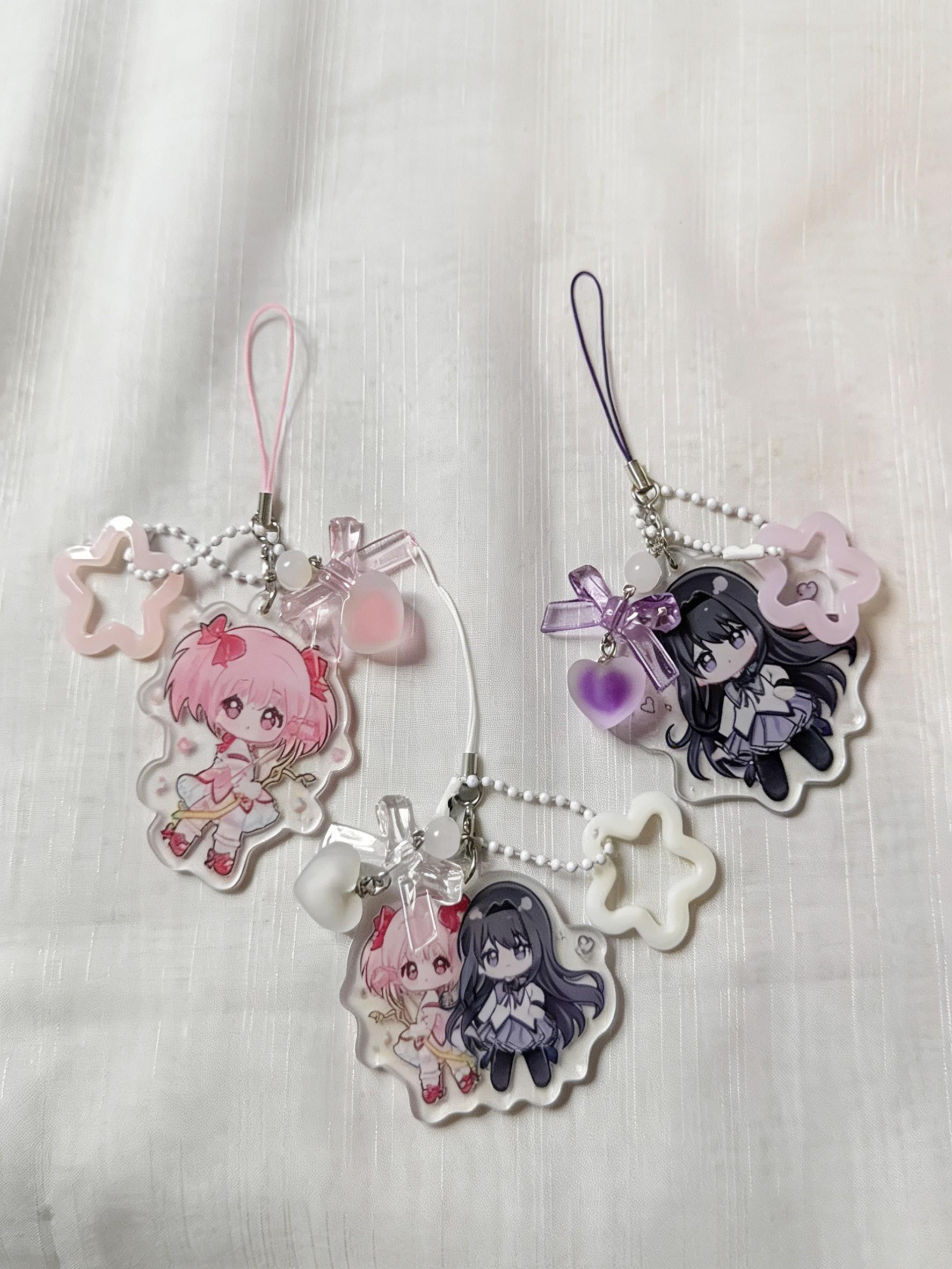Homura and Madoka Acrylic Keychain, Anime Inspired Madoka Magica