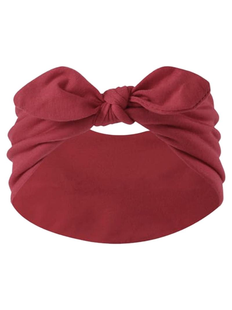 Boho Bow Rabbit Ear Headband Set, Ultra-Wide Cute Knot Design, Elastic Pure Color, Suitable for Yoga Outdoor Halloween, Chic Headbands