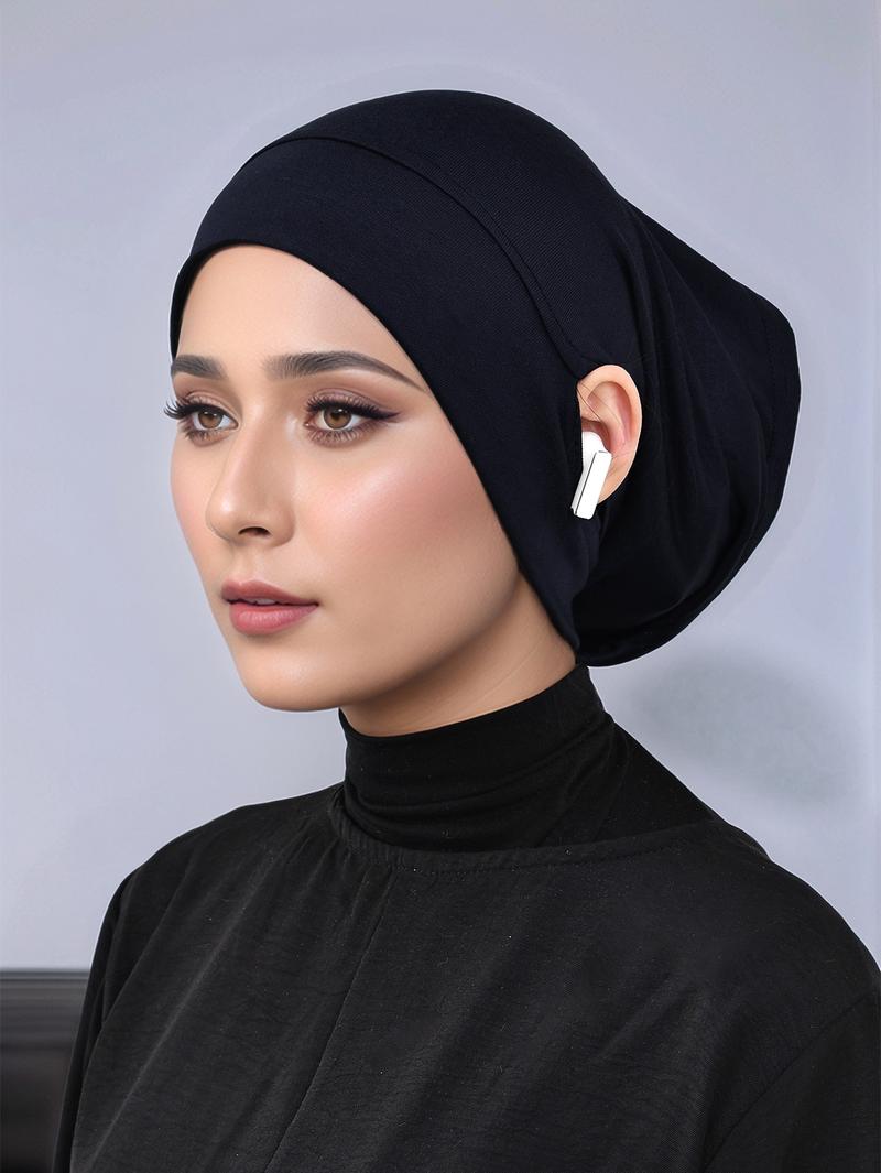 Jersey Cotton Muslim Women Under Hijab Cap With Ear Hole Inner Hijab Cap Round Forehead Underscarf Bonnet Femme Musulman Ramadan Eid&Daily Wear