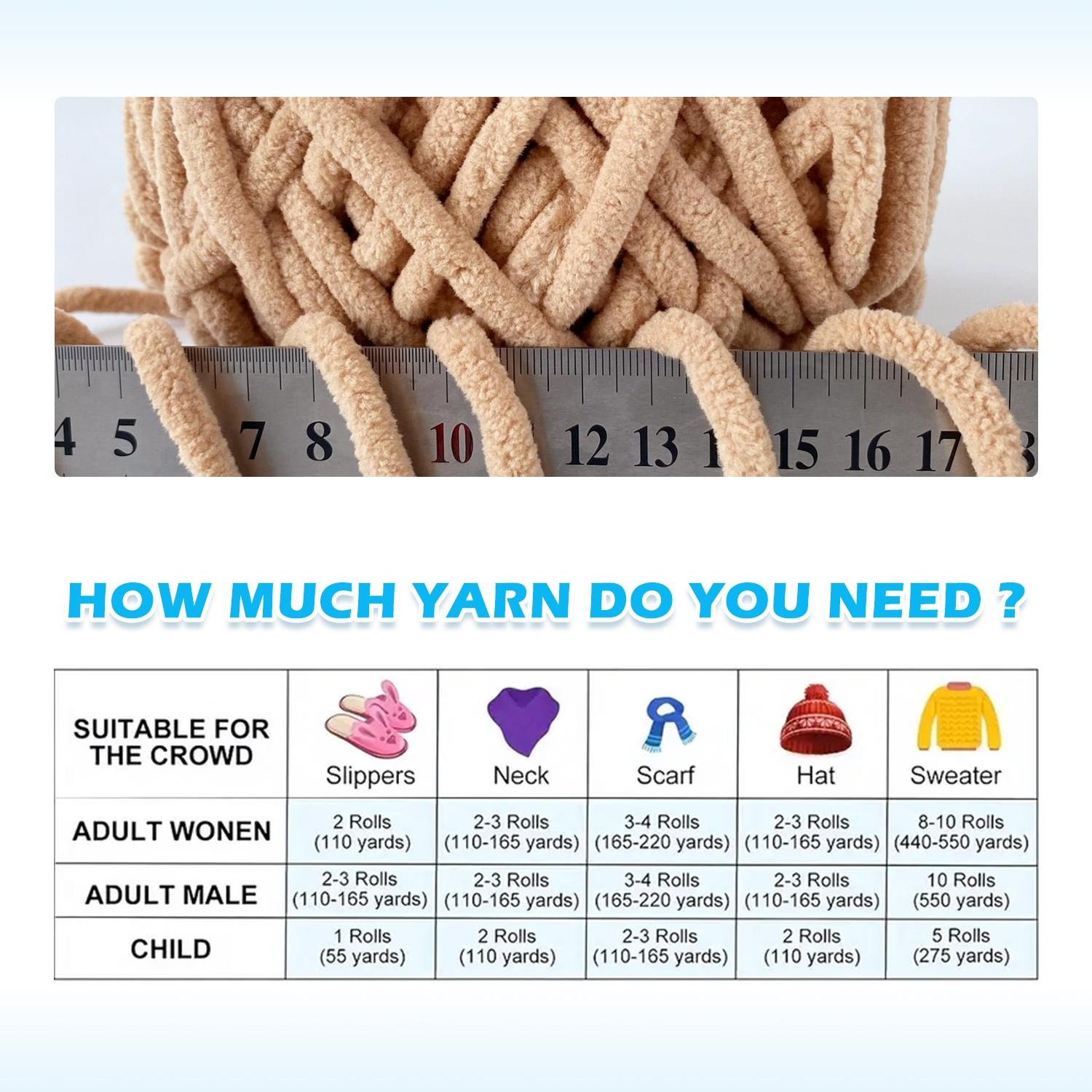 100g Thick Yarn Blanket Hand Knitted DIY Line, Soft Chenille Seat Pad Pet Nest Thread, Icelandic Scarf Hat Rod Needle Patchwork