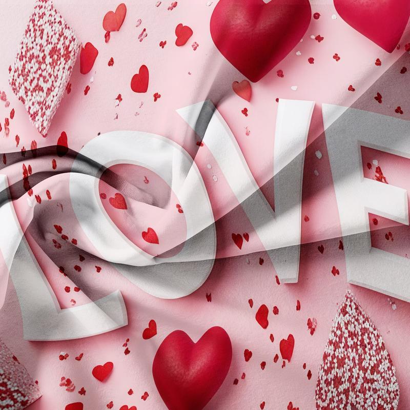 3 Counts/set Valentine's Day Love Letter Rose Pattern Duvet Cover Set including 1 Duvet Cover + 2 Pillowcases, Soft and Comfortable Decorative Bedding for Bedroom or Guest Room, Without Comforter