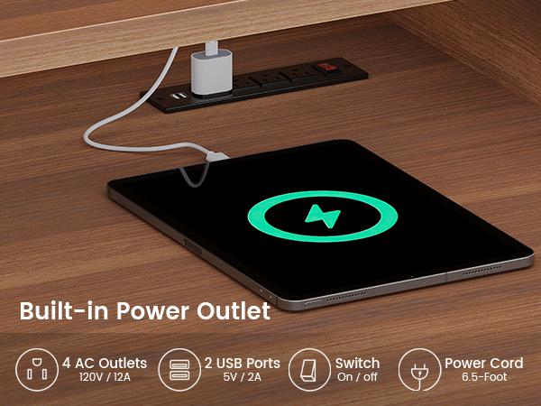 SEDETA 55 Inch Fluted Electric Standing Desk Ergonomic Height Adjustable Desk with Storage Power Outlets LED Lights