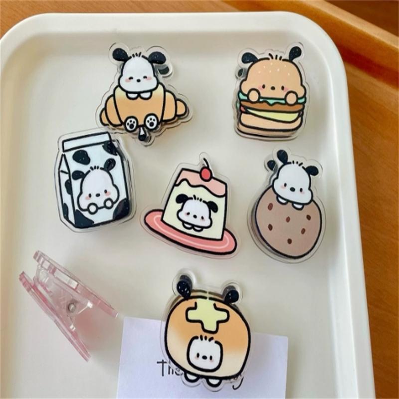Sanrio Random 1/2/piece Pacha Dog Sealing Clip, High-Value PP Clip, Multifunctional Folder for Girls & Students, Travel Accessories