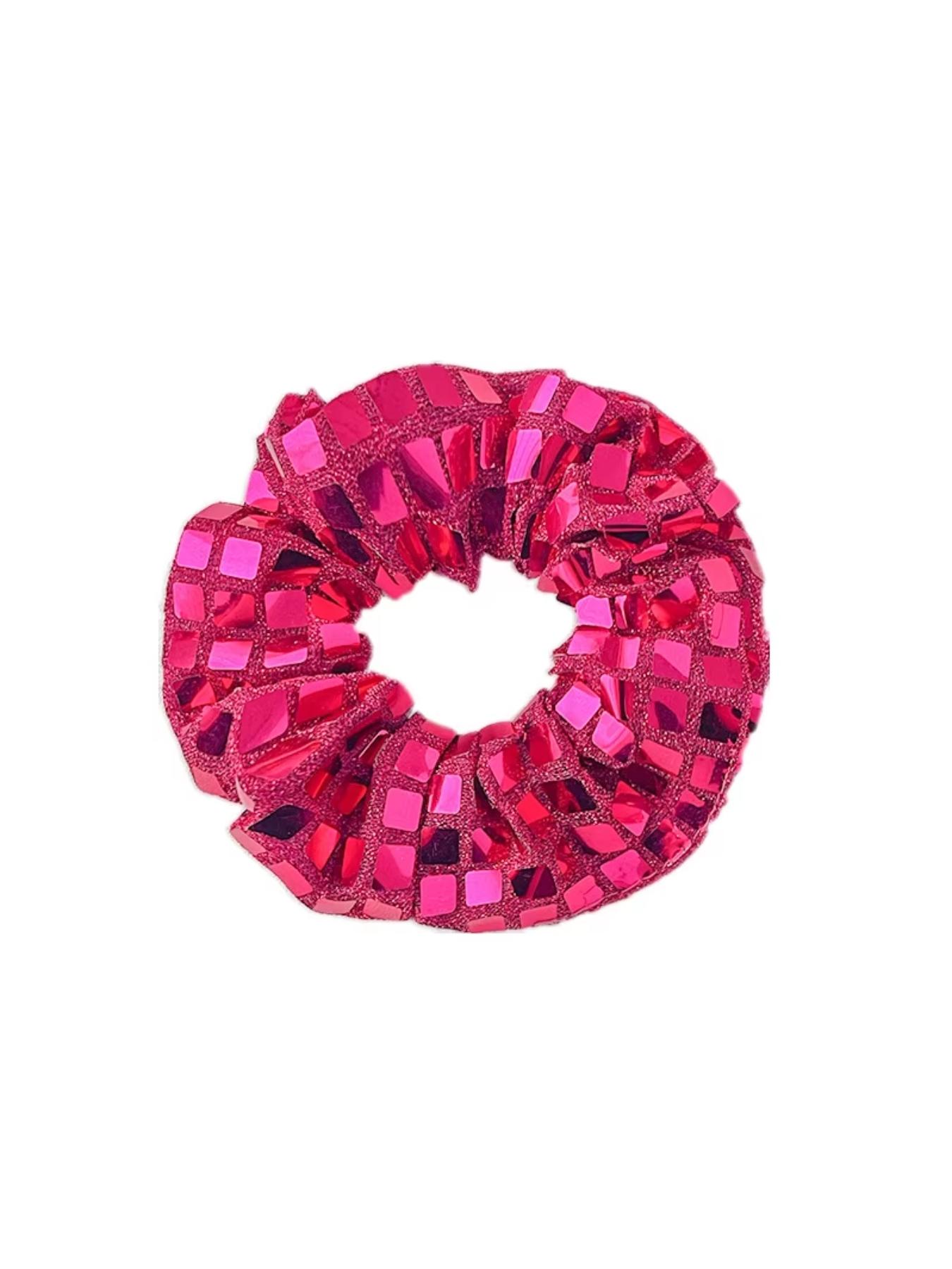 New Mirror Square Rhinestone Hair Ties for Women, High Elasticity Ponytail Holders, Casual All Seasons Hair Accessories, Pack of 5