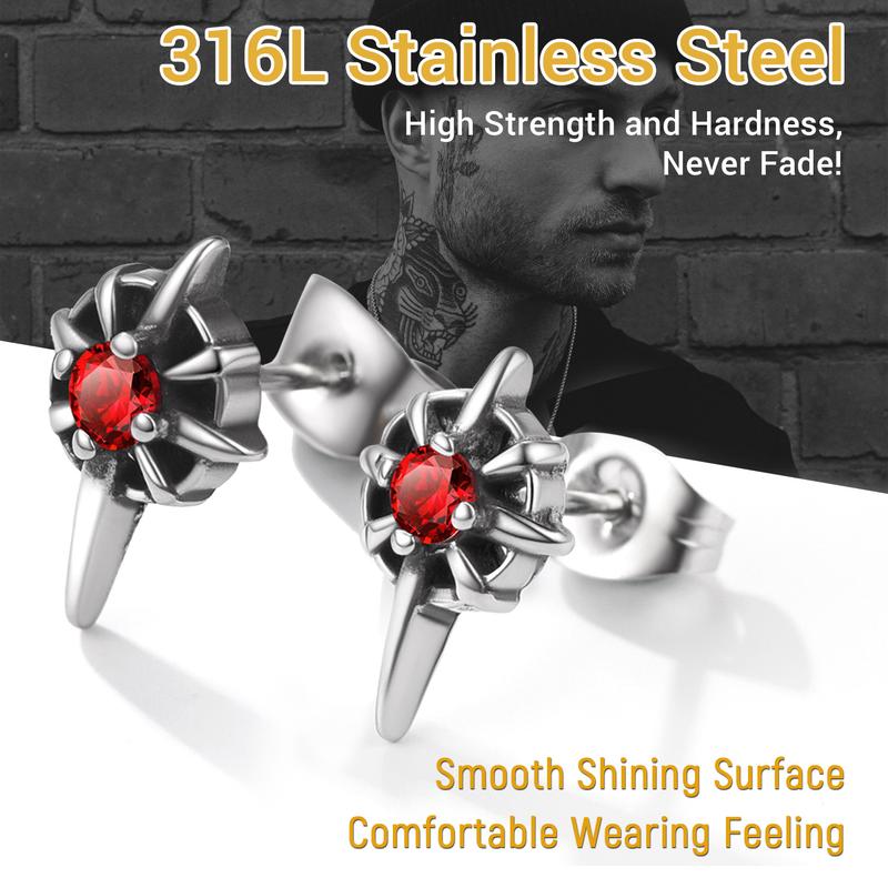 PROSTEEL Crystal Earring Stainless Steel Punk Gothic Earrings Jewelry Unisex For Men Women with Gift Box