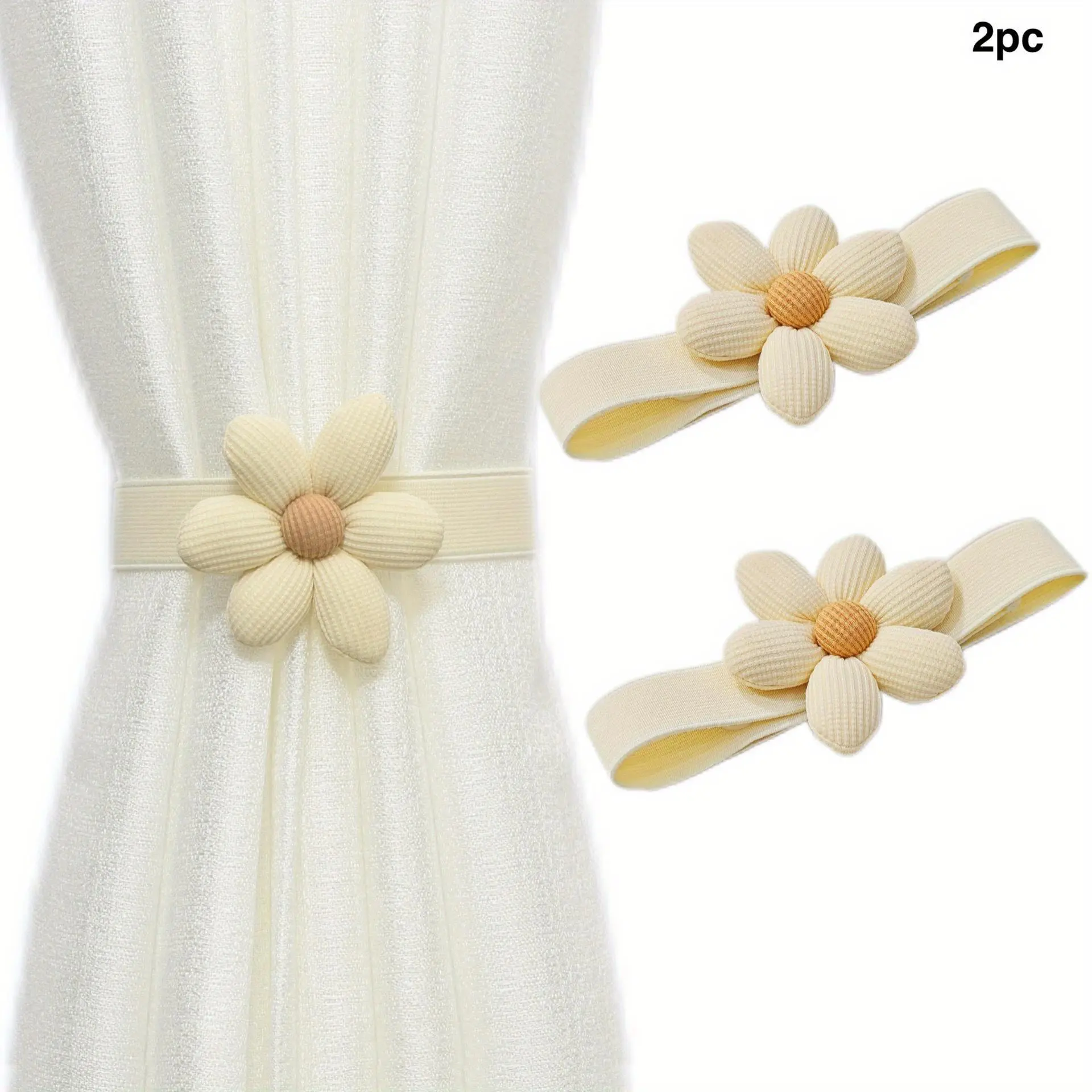 2pcs, Beautiful Floral Curtain Ties, Sweet Garden Home Sheer Curtain Straps, Elegant High-End Storage Ties for Living Room And Bedroom Curtains.