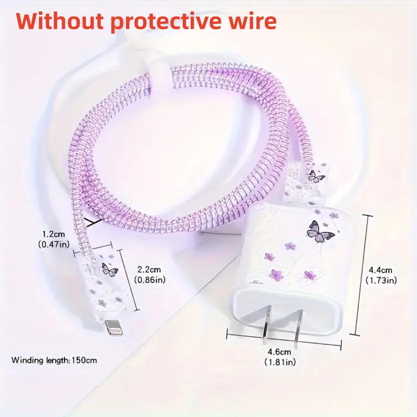 Charger Protector Case with Silicone Strap, Charging Cable Organizer, iPhone Accessories, Protects Charger & Data Cables, Cellphone Protection