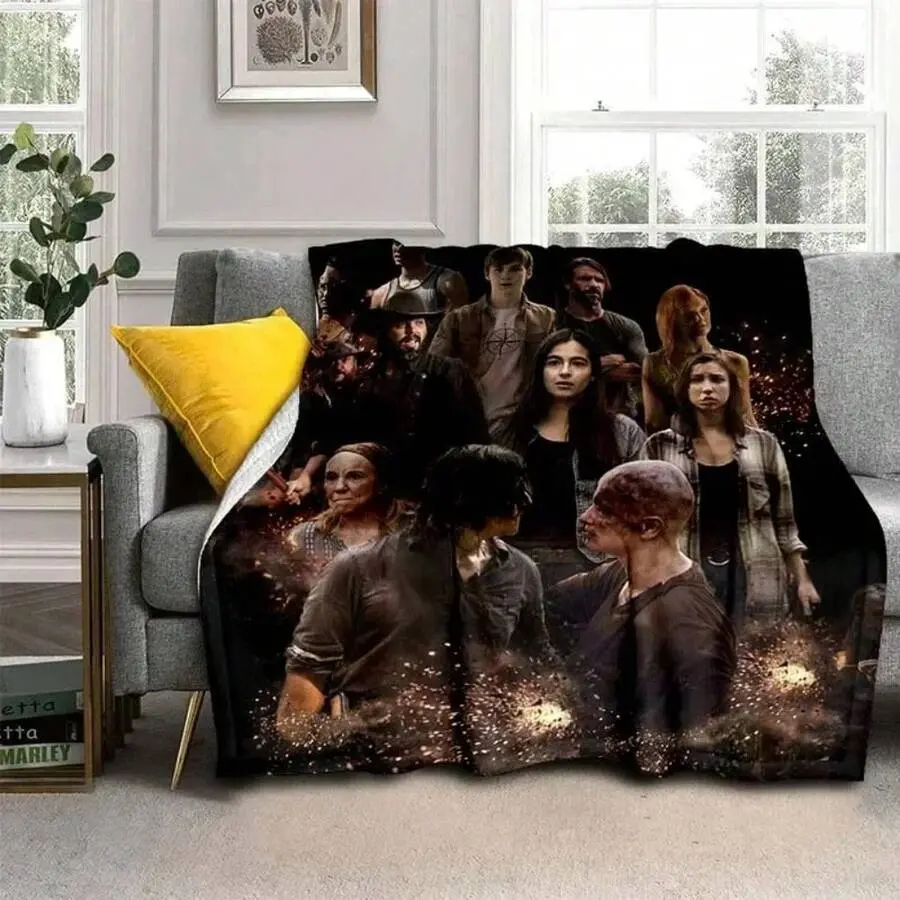 Walking Dead Movie Flannel Blanket,Warm And Soft Blanket  For Couch Sofa Office Home Travel Camping Birthday Gift