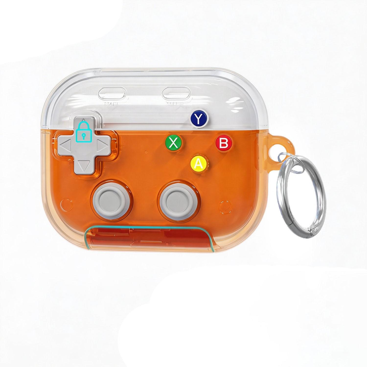 Transparent Anti-Drop Game Controller Shape Earphone Case, Shockproof Stand Protector for AirPods 3/4/pro, Trendy Personality Design