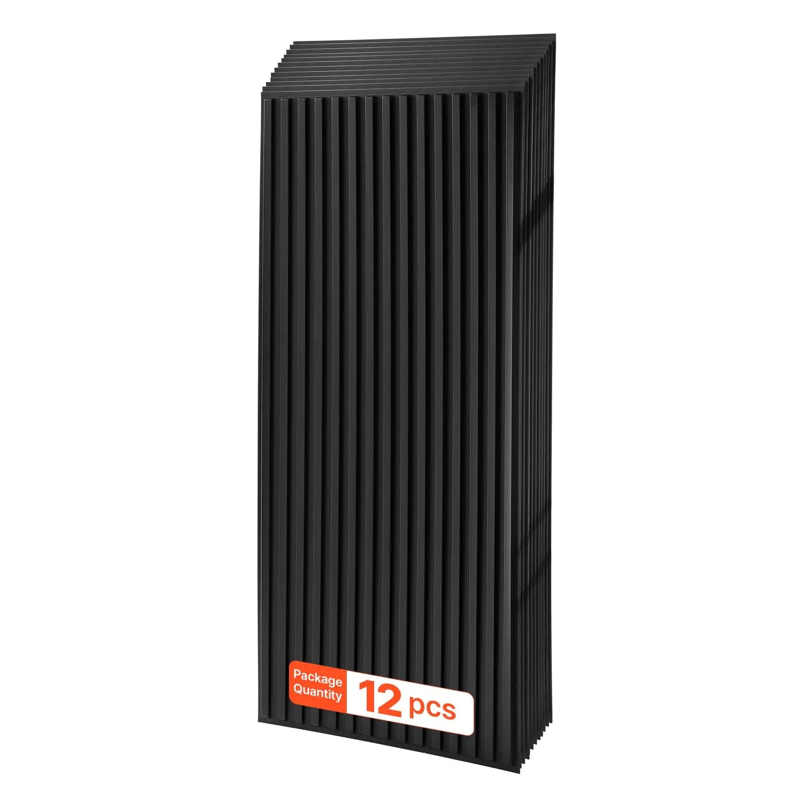 VEVOR 24x48 in PVC Ceiling Tiles 12-Pack, 3D Black Linear Slat Panels, Smooth PVC Sheet for Drop Grid, Impact-Resist, Paintable Surface, Easy-Cut, Modern Decor for Home Offices