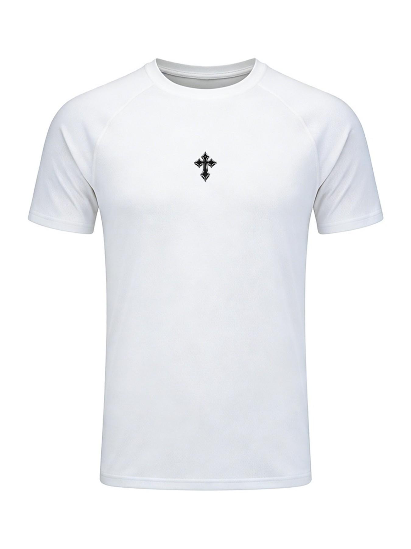 Four-Piece Men's Quick-Dry Short Sleeve Gym Training Wear, Cycling, Comfortable and Breathable, Ideal for Workouts and Outdoor Activities