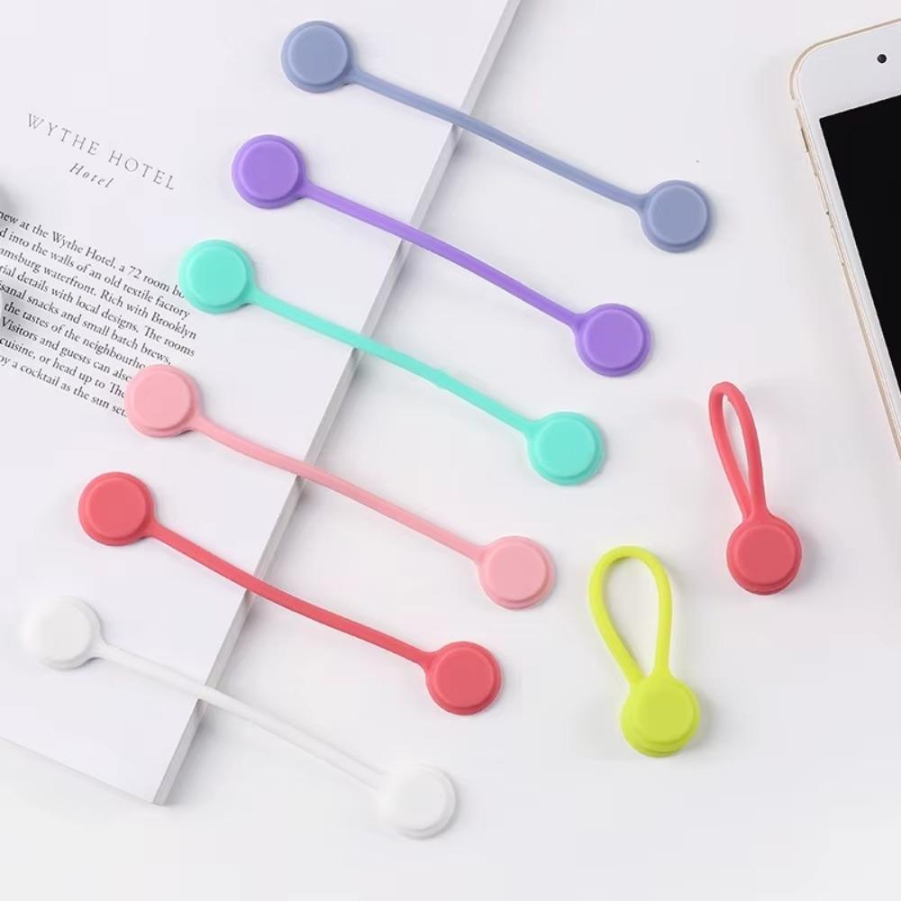 3-Pack Silicone Cable Organizer, Reusable Magnetic Data Wire Winder, Anti-Slip Wear-Resistant Stress Toy, Home Car Office Wire Management Tool