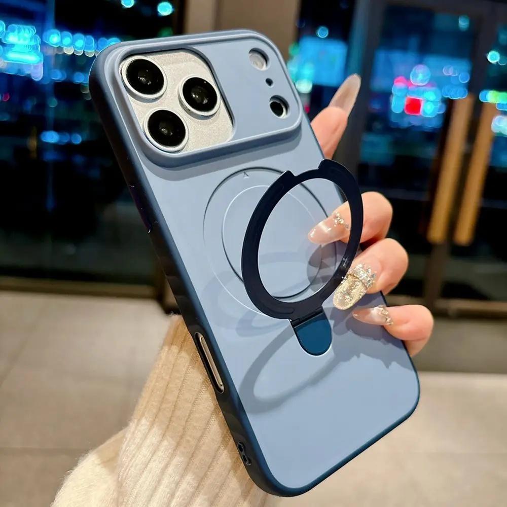 Shockproof Magnetic Phone Case with Metal Stand for iPhone Series, Multi-Model Fits iOS 17 Air/17/16/15/14/13/12 Pro Max Plus, Non-Slip TPU Plastic Cover, Mobile Phone Accessories,back to school,back to school haul