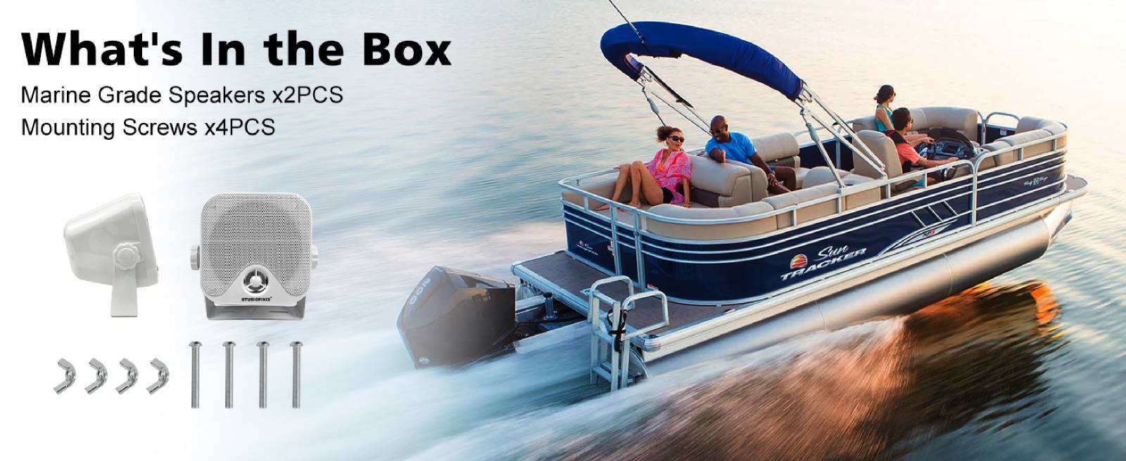 4'' Marine Waterproof Boat Speaker 120W Motorcycle Audio Speaker Heavy Duty Sound System For Outdor ATV UTV RZR