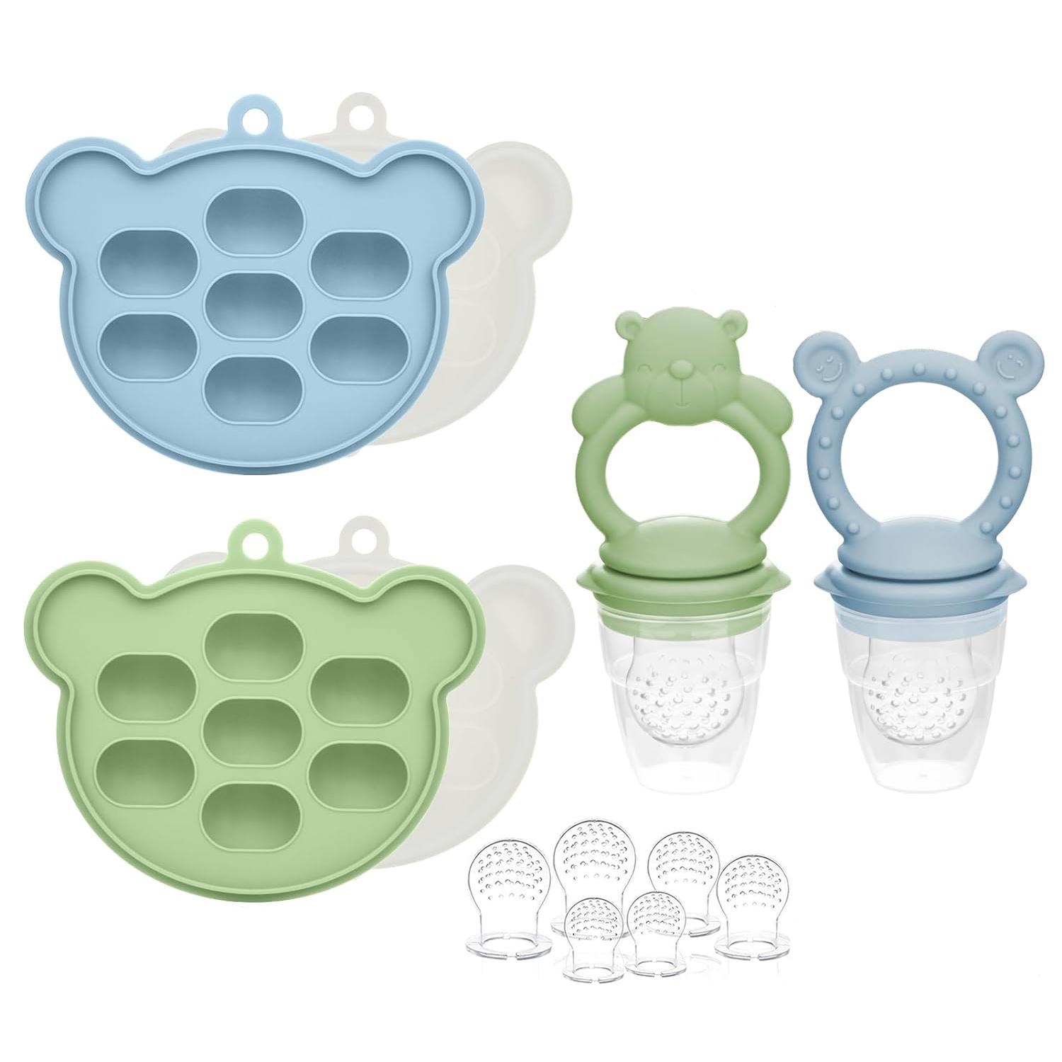 Baby Popsicle Molds & Baby Fruit Feeder, Silicone Ice Molds and Teething Pacifier Feeder and Teether for Babies, Baby Feeder Baby Popsicle Molds & Baby Fruit Feeder, Silicone Ice Molds and Teething Pacifier Feeder and Teether for Babies, Baby Feeder