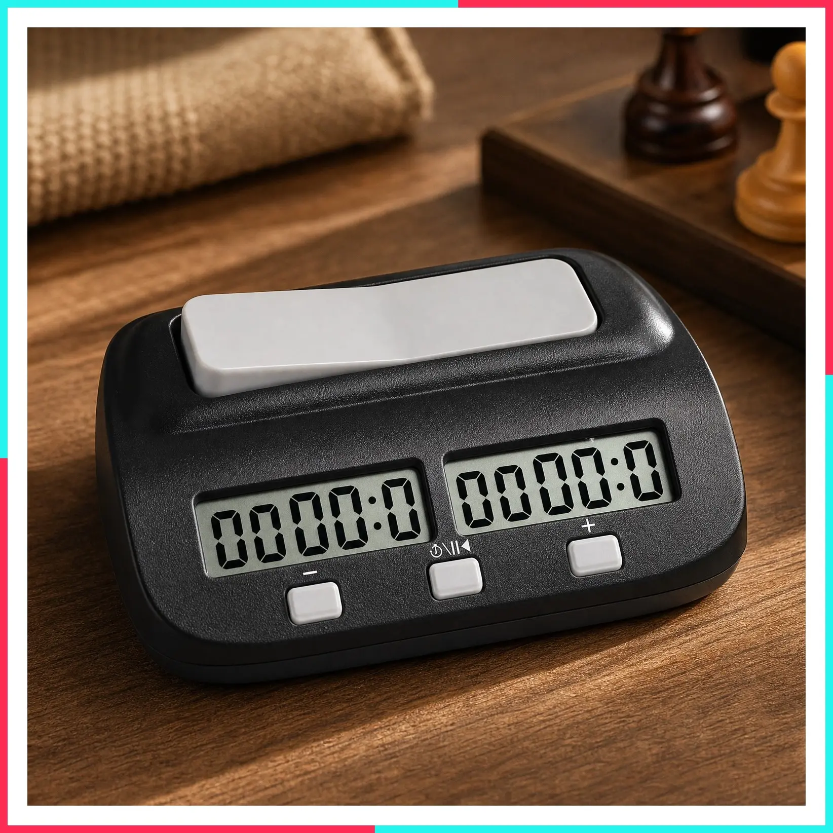 Chess Clock Digital Timer for Board Games Count Up/Down with Alarm Function Black