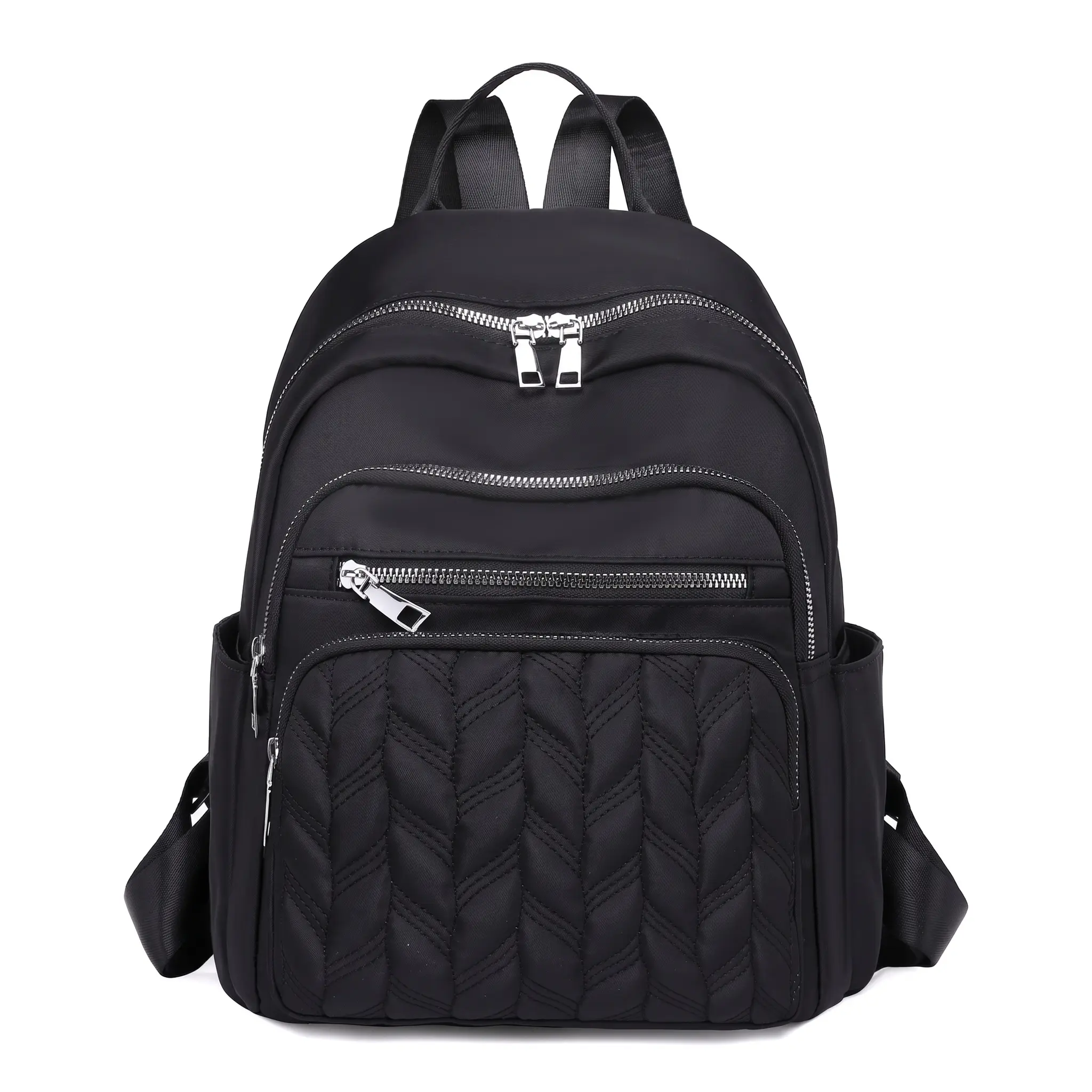 Women's Chic Oxford Cloth Daypack - Waterproof, Soft Diamond Quilted, 15-Inch Laptop-Fit Medium Backpack for School & Travel, Lightweight, Anti-Scratch, Polyester Lining, Hidden Pockets, Zipper Closure