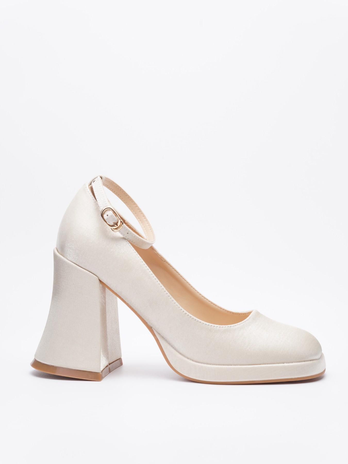 Vintage Coquette Satin Mary Jane Heels for Women Chunky Block Heel Platform Pumps Ankle Strap Dress Shoes