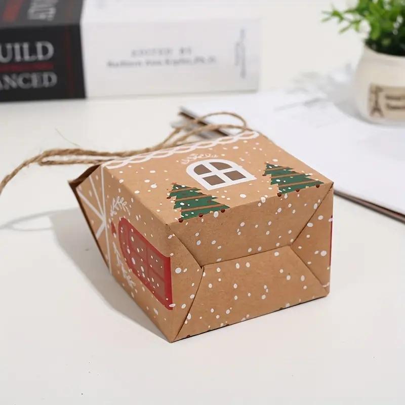 Kraft Paper Gift Box, 24pcs/set Christmas Themed Candy Box, Biscuit Candy Packaging Box, Gift Wrapping Supplies for Wedding Birthday Festival Party
