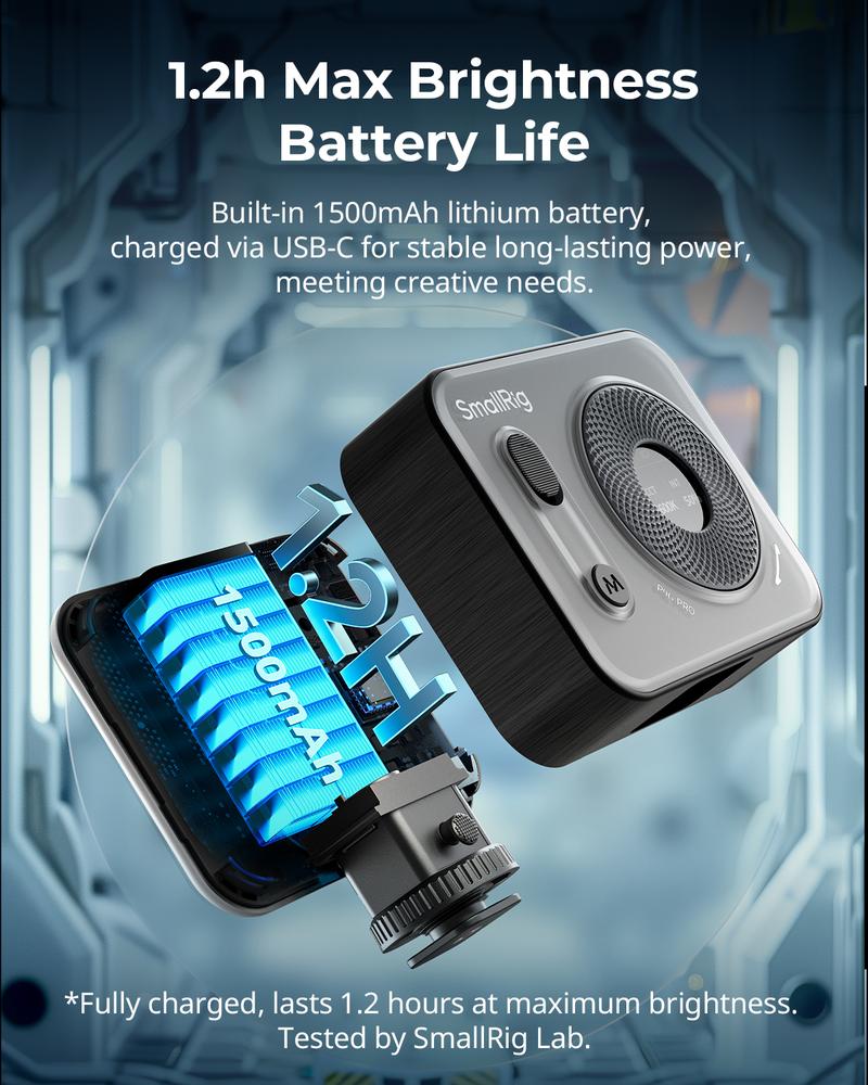 SmallRig Vibe P96 Pro Led Video Light, Portable Camera Light for Photography, Cold Shoe Light, CRI95+, 2500-6500K, 5 Effects, Fill Light Accessories for Content Creator, Streaming Black and pink 4660/4786 Smartphone Lighting