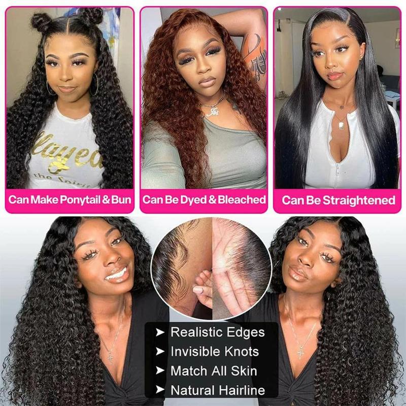[Bling Hair ] Deep Wave Lace Frontal Wigs 13x4 13x6 Deep Wave Lace Frontal Wig Full Human Hair Wigs For Women On Sale Hair