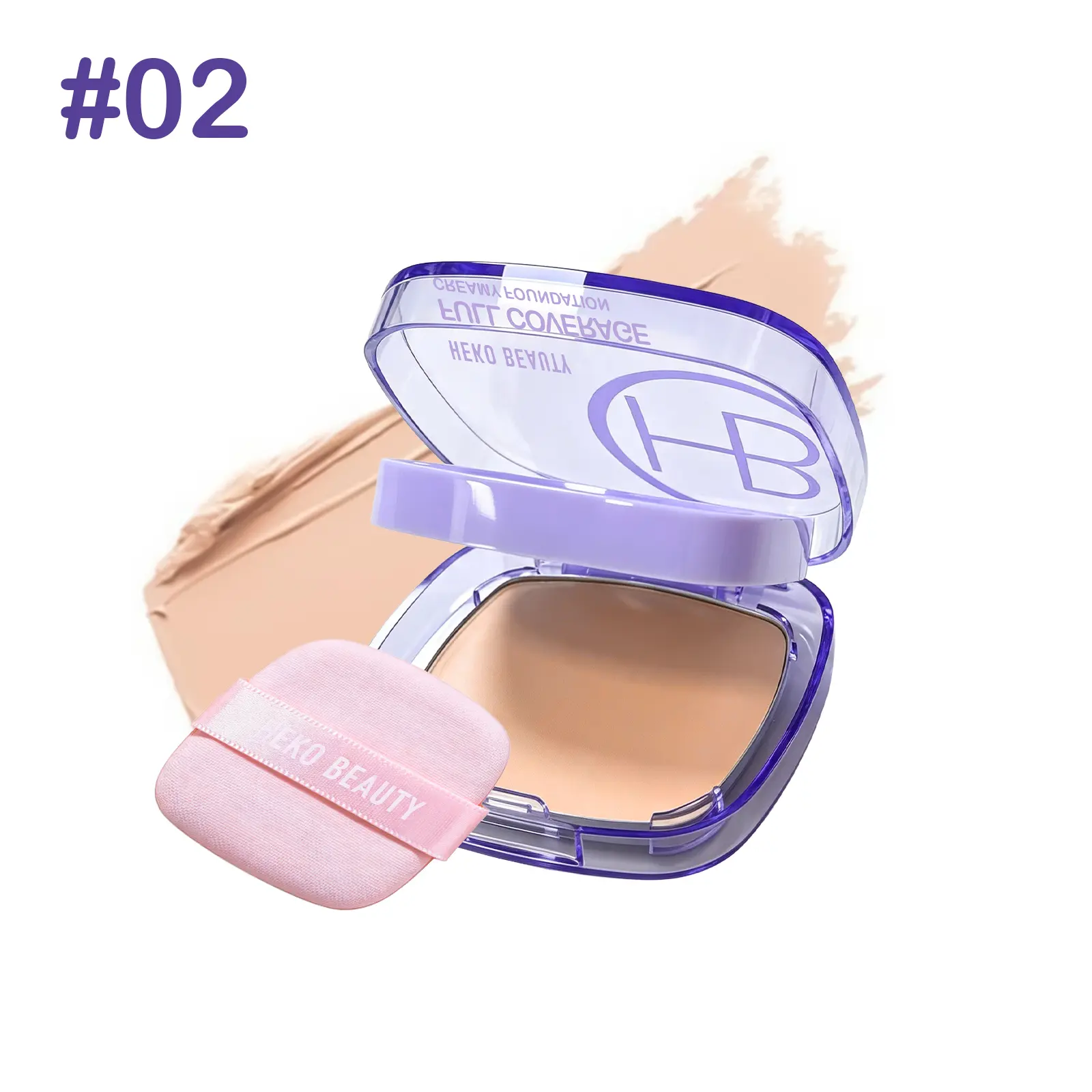 Heko Beauty Cream Foundation, Moisturizing Makeup Foundation, High Coverage Long-Lasting, Waterproof Sweatproof, Poreless, Three Colors Available, 15g, 1 Piece