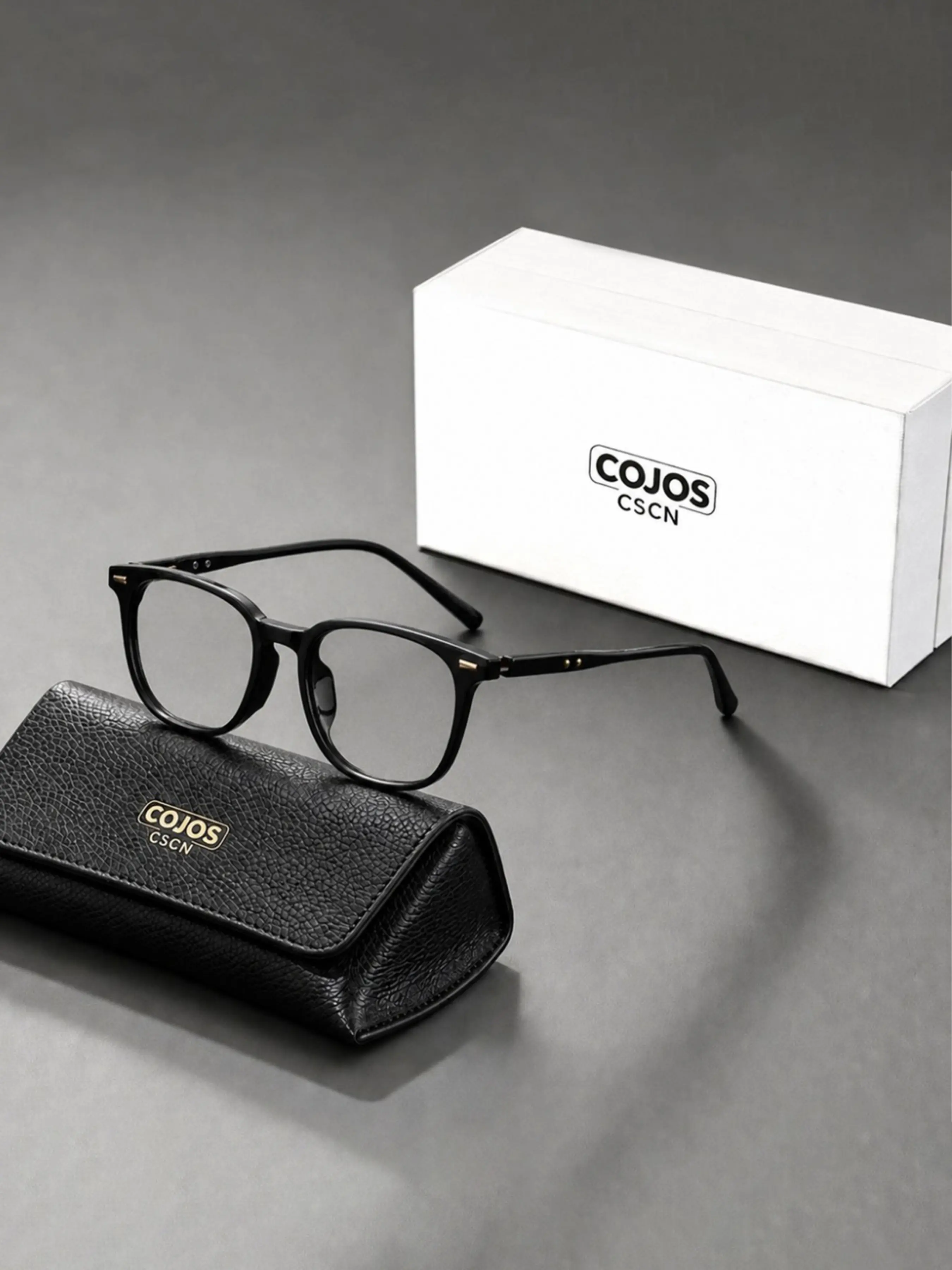 COJOS Minimalist Fashion Rounded Square Frame Computer Reading Glasses Square Frame Eyeglasses Exquisite Rivet Details on Frame Comes with Glasses Gift Box Packaging