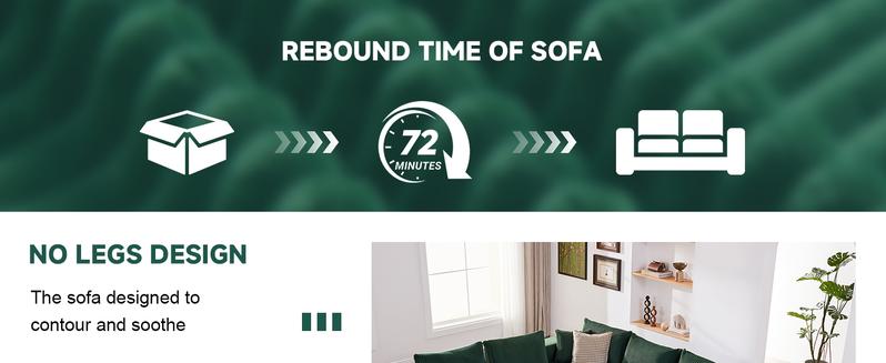 【4 packages】135.4" Cloud Couch Sectional, Sectional Sleeper Sofa with Deep Seat, Plush Corduroy U Shaped Boneless Couch, Convertible Modular Couches for Living Room, 7Seat