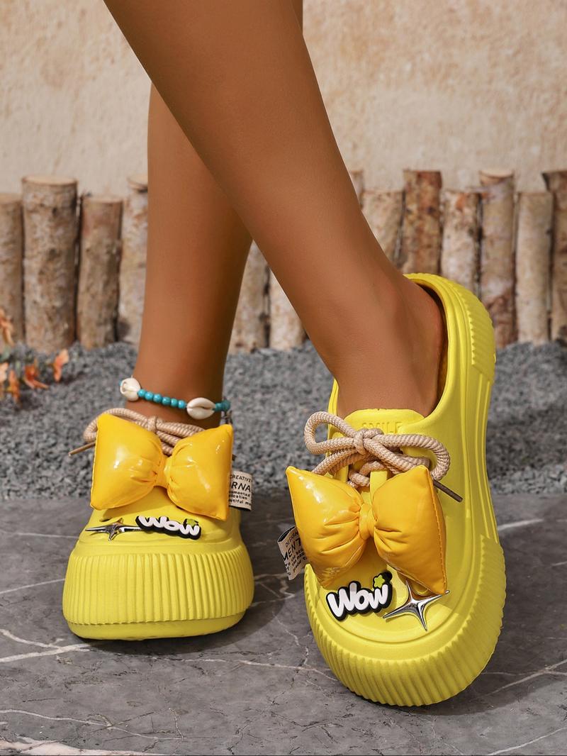 Women's Cute Cartoon Bear Decor Boho Style Slides, Casual Soft Comfortable Home Slippers, Non-slip Slippers for Indoor & Outdoor Wear