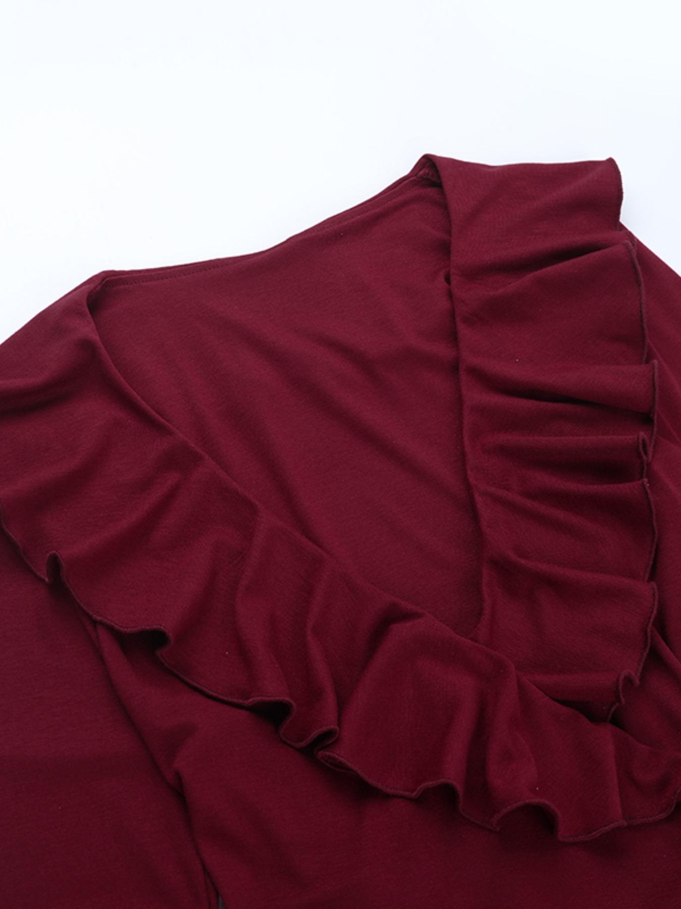 Elegant Ruffle Tie Long Sleeve Top, Women's Fashionable Blouse, Perfect for Casual and Formal Wear, Comfortable and Stylish