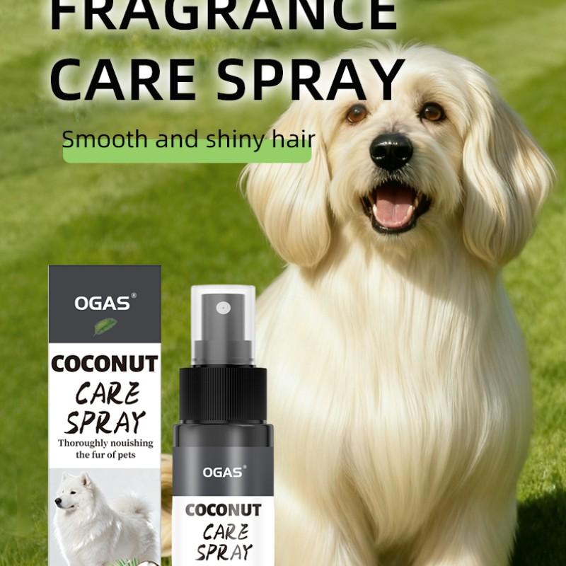 Pet Coconut Scented Care Spray, No Rinse Pet Fur Smoothing Spray, Dog Coat Softening and Shining Care Spray, Pet Grooming Essentials