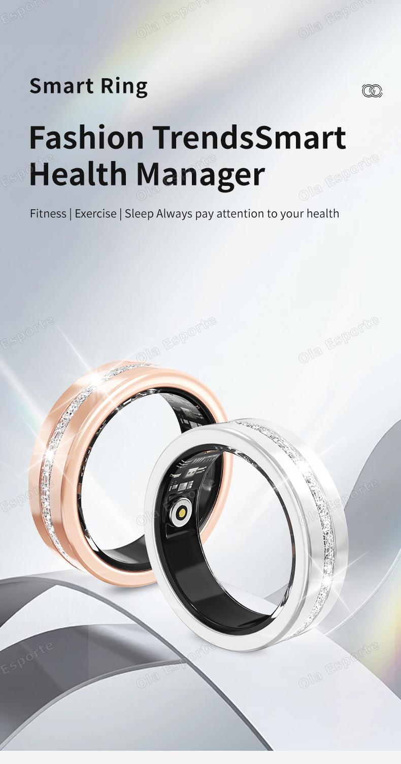 New Smart Ring Lady Heart Rate Sleep Health Monitor Menstrual cycle detection IP68 Waterproof Fashion Sport Rings Women Men