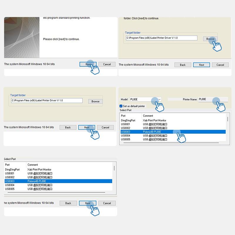 PL80E Bluetooth Thermal Shipping Label Printer, Wireless 4x6 Shipping Label Printer for Small Business, AI Printer, Blue