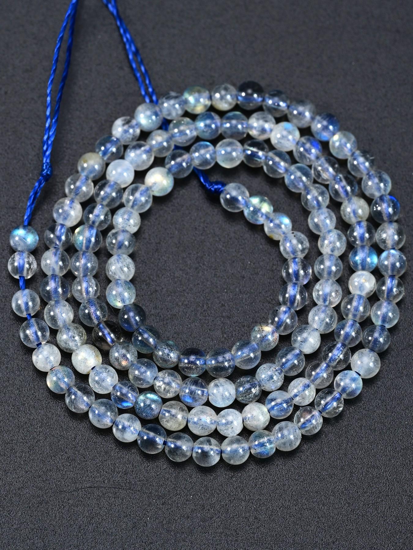 122pcs Natural AAA Labradorite Round Beads, 3mm Flashy Gray Moonlight Loose Beads for Jewelry Making, DIY Bracelets and Necklaces & Handmade Gifts Supplies, Perfect for Graduation season, Mothers Day, Teachers' Day & Summer Fashion