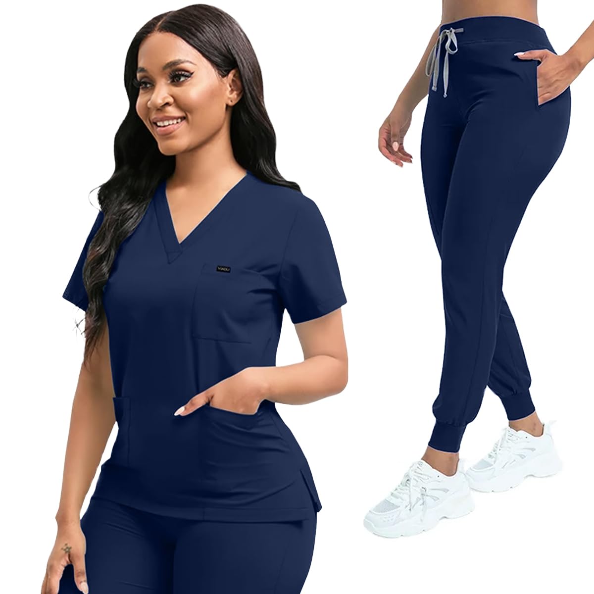 Comfortable Leisure Care Center Daily Practical Work Clothes Set Nurse Uniform Women Solid Nursing Set Hospital Doctor Scrubs Sets Unisex Pet Clinic Veterinary Workwear