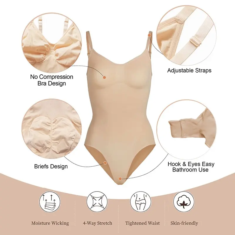 Women's Cotton One Piece Shapewear Bodysuit, Body Shaping Contour Slimming Suit, Comfort Fashion Cute Daily Outfit, Perfect Valentine's Day Gift for Lover, Family & Friends