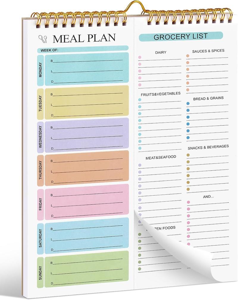 2026 upgraded version Weekly Meal Planner with Grocery List, Magnetic Fridge Planner, 50 Tear-Off Sheets, 5.83 x 8.54 Inch Meal Prep Pad, Wall-Mountable Kitchen Planner with To-Do List and Daily Schedule For New Year's meal planning