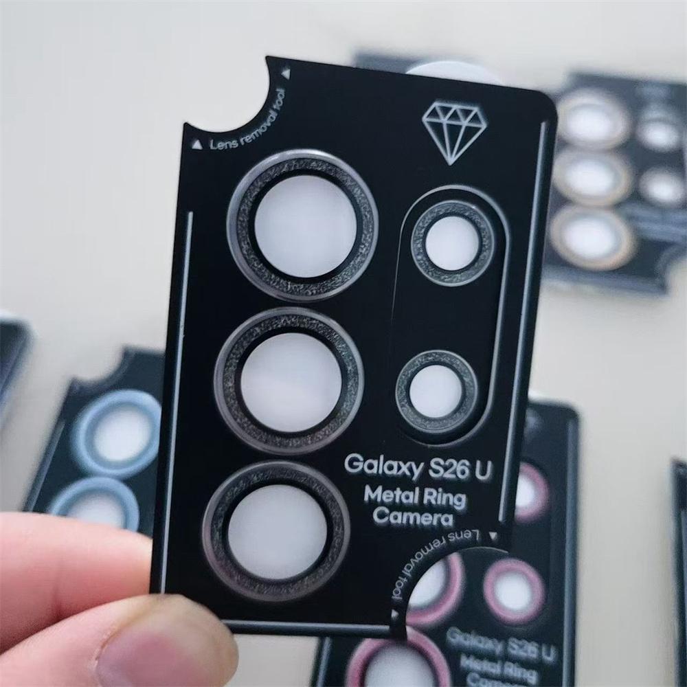 Glitter Bling Metal Lens Ring Glass for Samsung Galaxy S26 S25 S24 Ultra Camera Lens Protector Covers on Galaxy S26 S25 S24 Plus