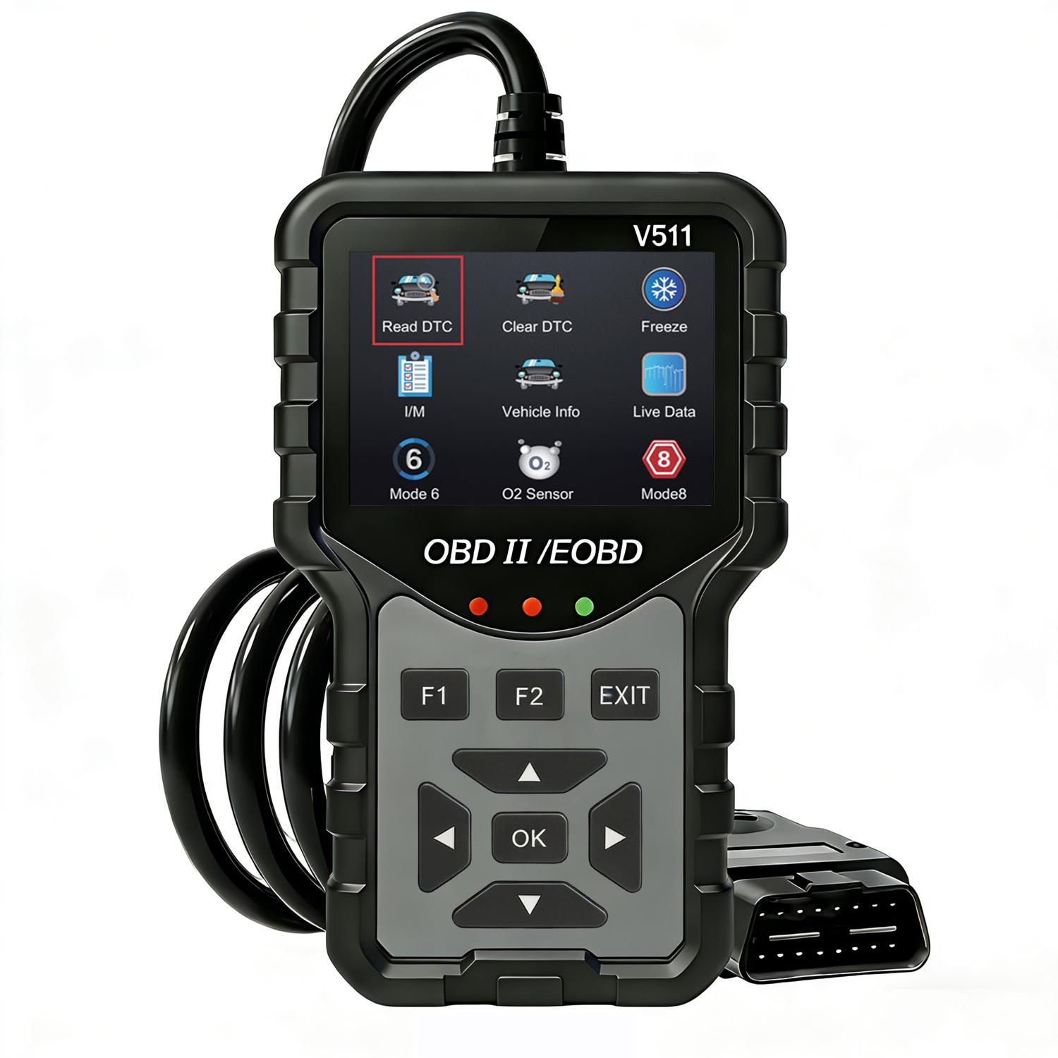 Professional Obd2 Scanner, Enhanced Engine Fault Code Reader and Reset Tool, Advanced Obdii/eobd Car Diagnostic Scan for Mode 6/mode 8 Vehicles