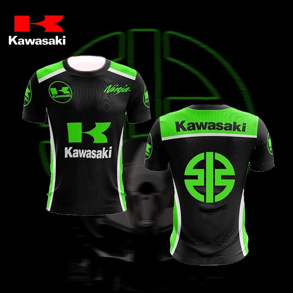 Kawasaki Summer New Quick Drying Breathable Fashion Sports Men's and Women's Mountain Off Road Bicycle Short Sleeved T-shirt