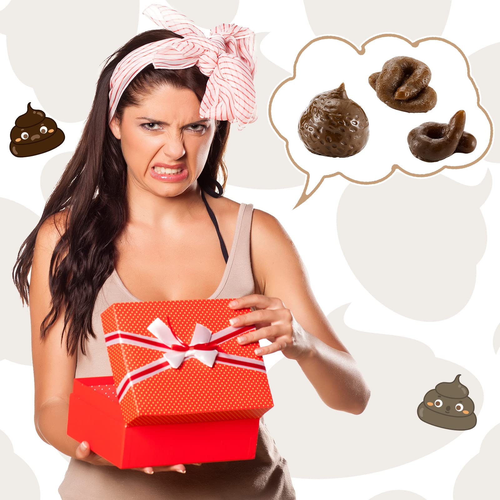 Fake Poop 7/8 Pcs Realistic Prank Poop Props Brown Soft Poop Fun Party Supplies Prank Games with Friends Family Classmates Fake Turd Gifts Perfect for Office Pranks,Pet Pranks Birthday Graduation Party Funny Gift for Mother's Day