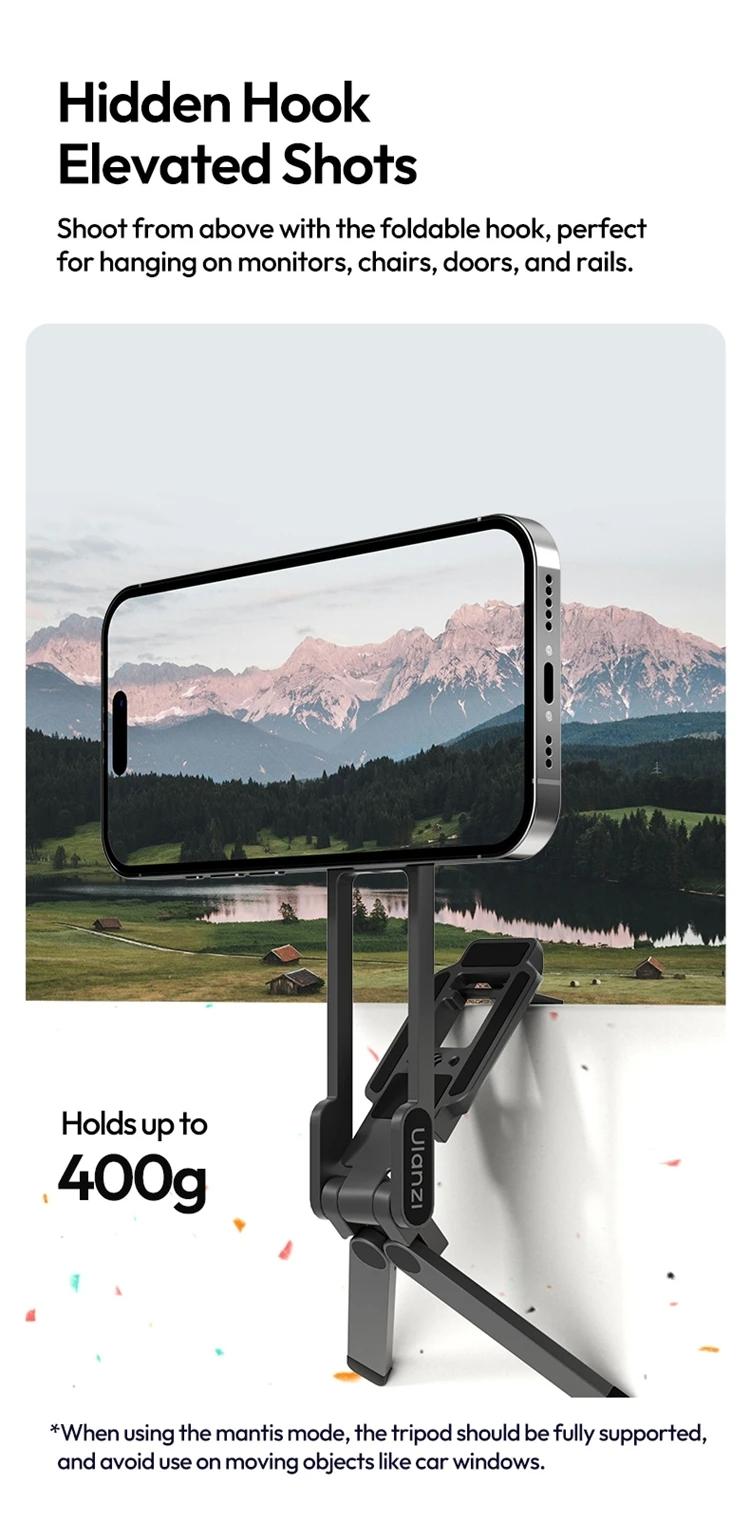 Ulanzi MA38 Mobile Phone Photography Stand Selfie Stick Double Magnetic Overhead Tripod for Samsung Xiaomi Huawei iPhone Vivo