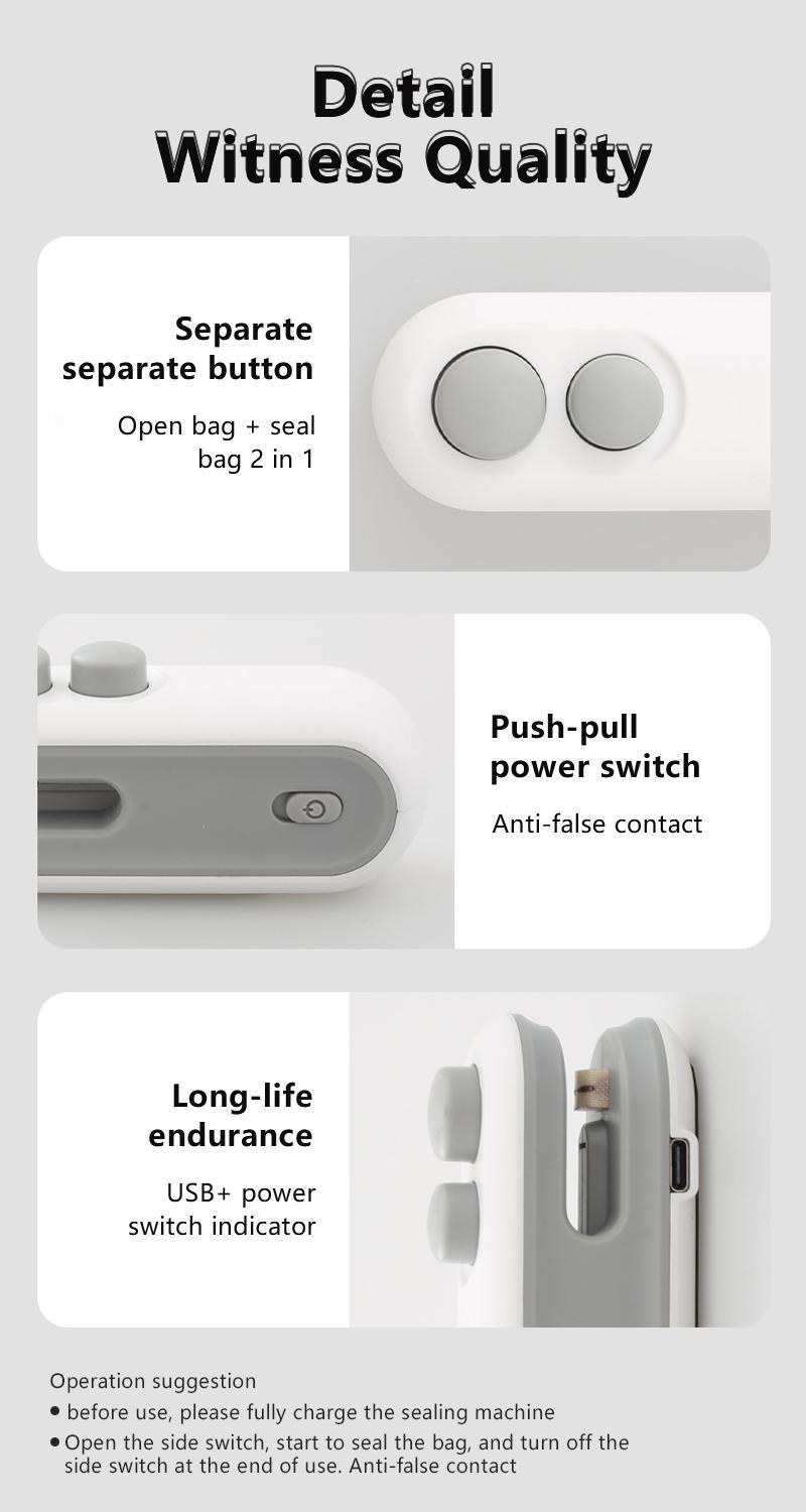 [Holiday Haul] 2 in 1 Mini Bag Sealer - Heat Seal & Cutter with Lanyard, Portable Handheld Chip Bag Sealer for Snacks