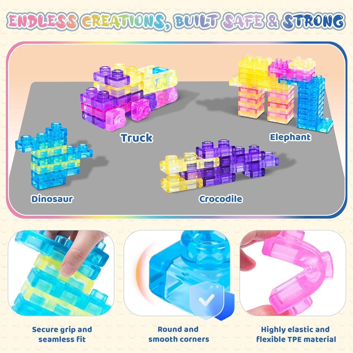 40pcs Squishy Jelly Building Blocks, Soft Stress Relief Toy, Kids' Construction Set, Fun Educational Playset, Durable & Safe Design