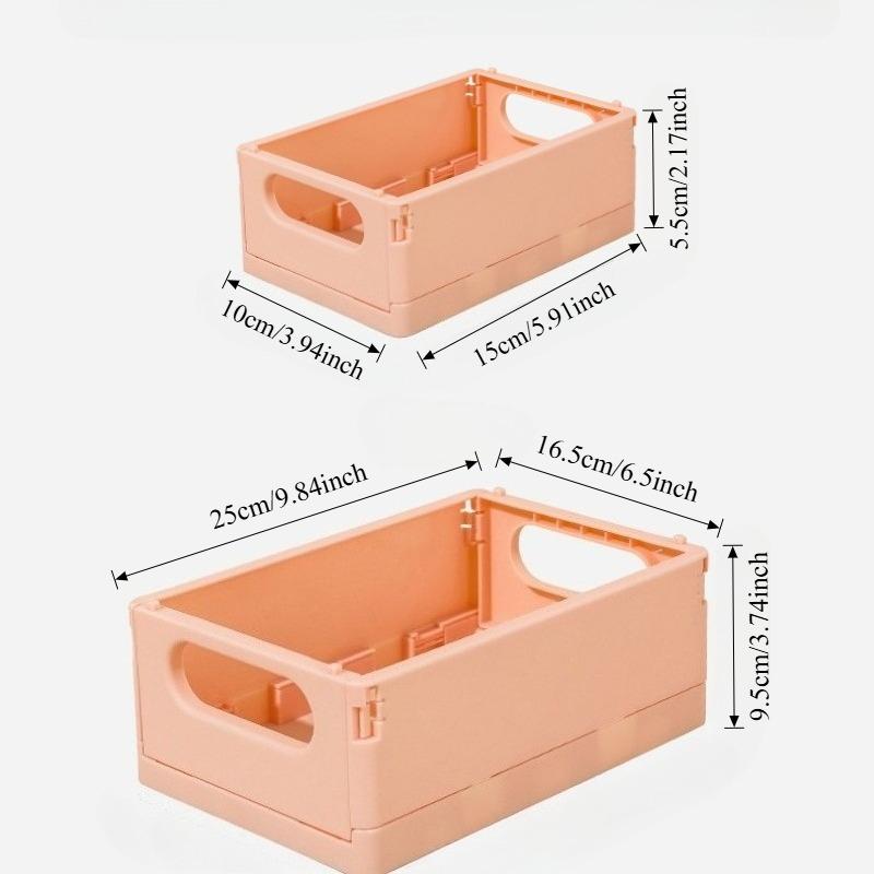 2pc Multifunctional Foldable Storage Box, Office Supplies Jewelry & Cosmetic Organizer, Durable PP Material, Ideal for Home & Travel Use